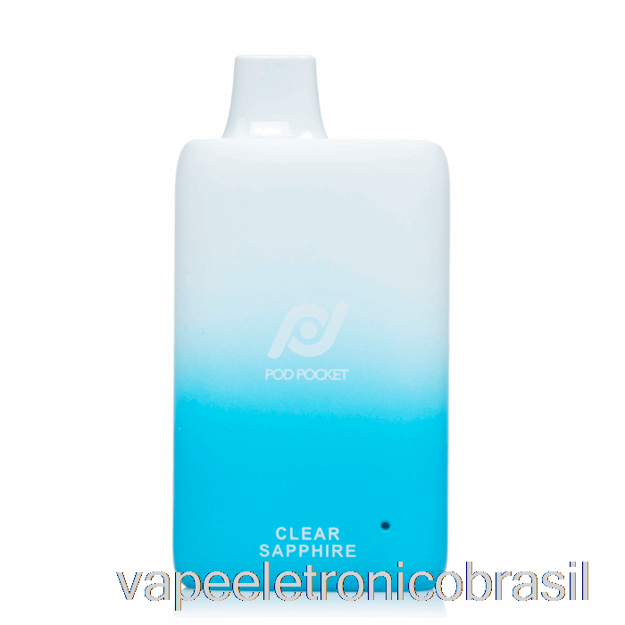 Vape Recarregável Pod Pocket 7500 Descartável Transparente Safira